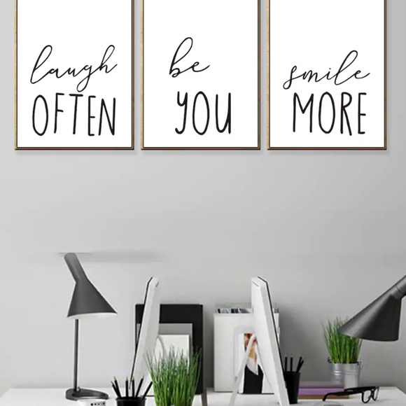Laugh Be Smile Graphic Wall Art Decor - Picture 3 of 4
